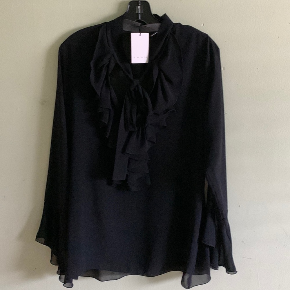 SHAN BLOUSE / TIE FRONT / LONG SLEEVE / BRAND NEW